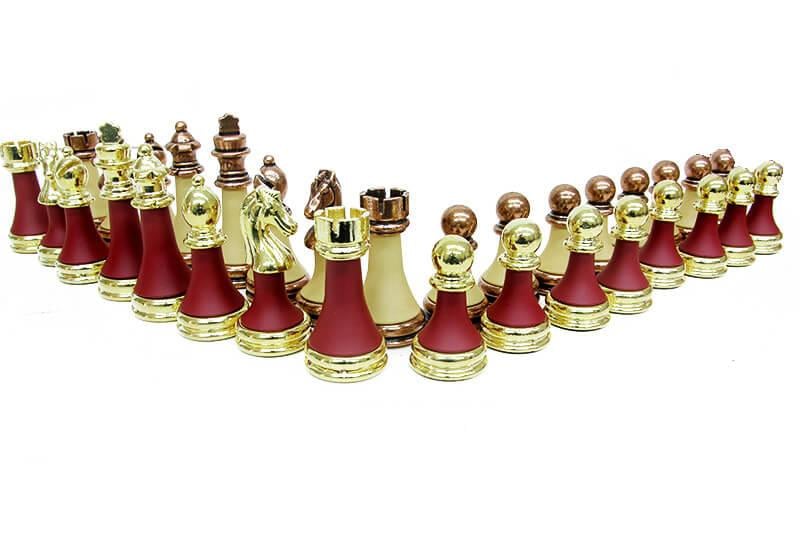 Satranç Taşı  Zamak Polyester Krem Bordo 