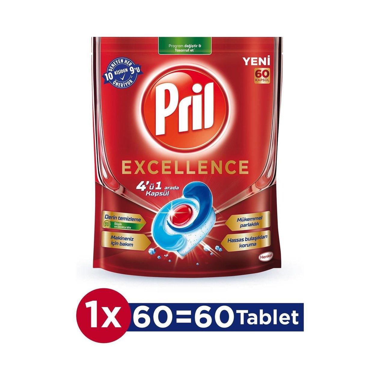 Pril Excellence Bulaşık Makinesi Deterjanı 60'lı Kapsül
