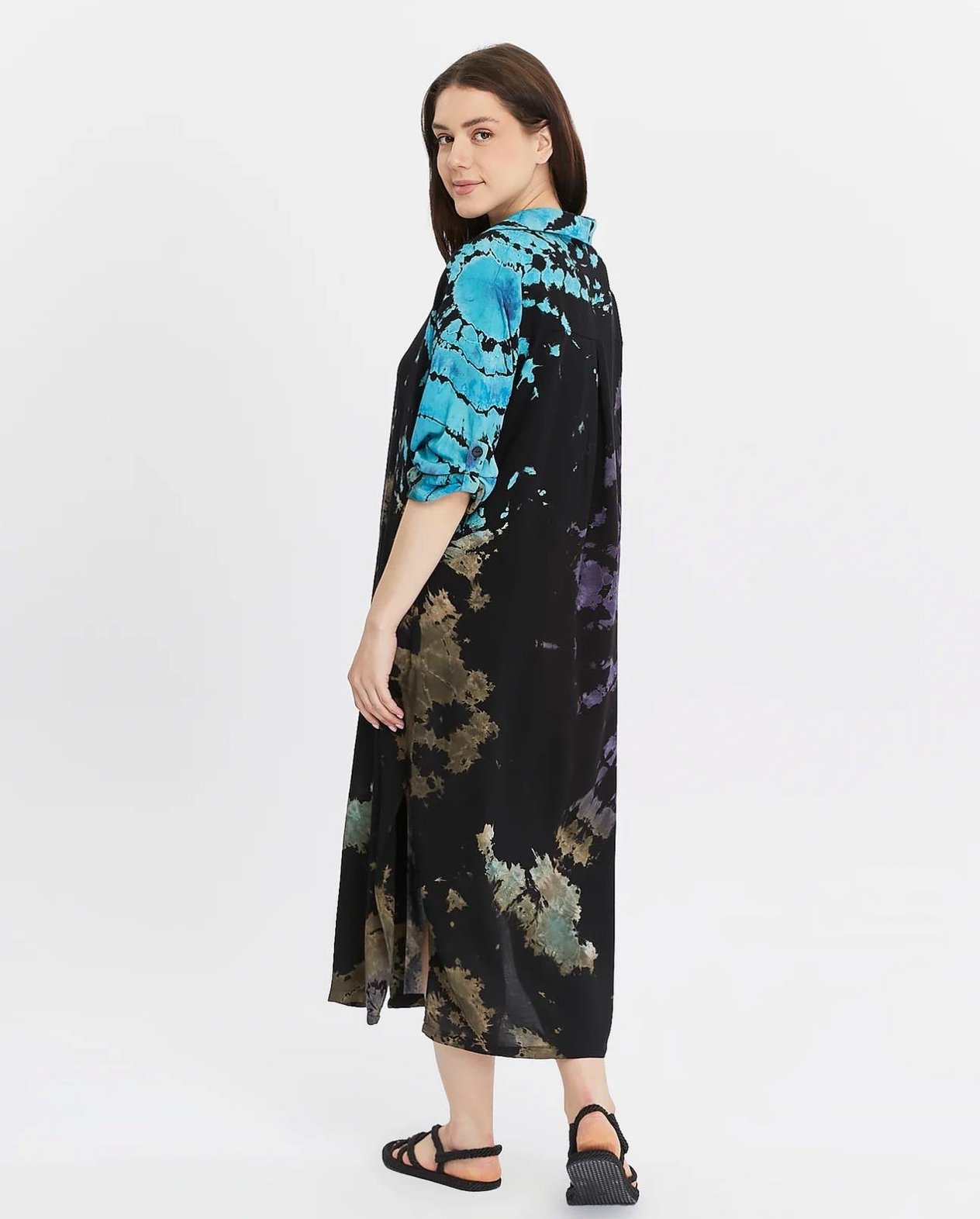 Batik Gömlek Elbise Siyah