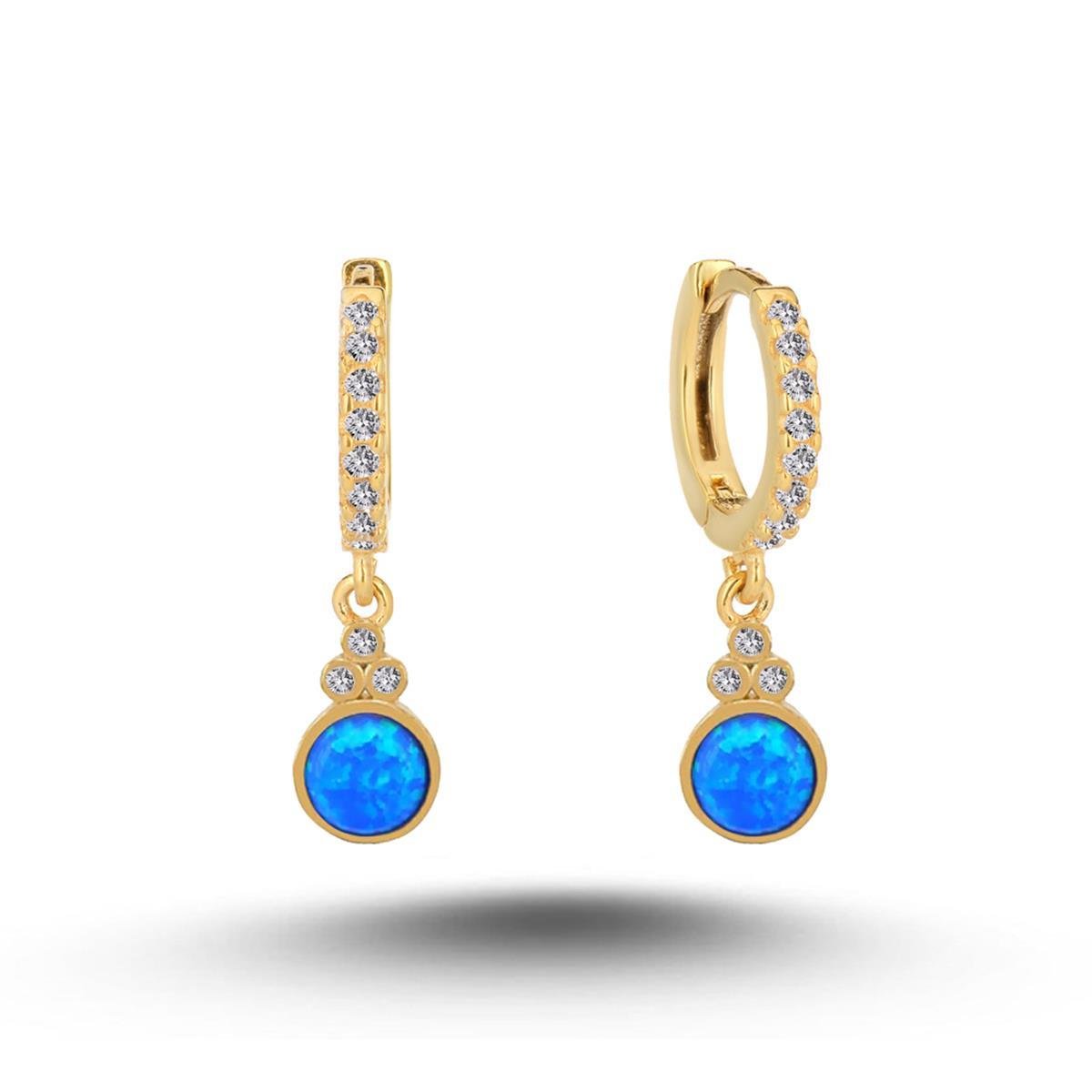 OPAL TAŞLI YUVARLAK  KÜPE