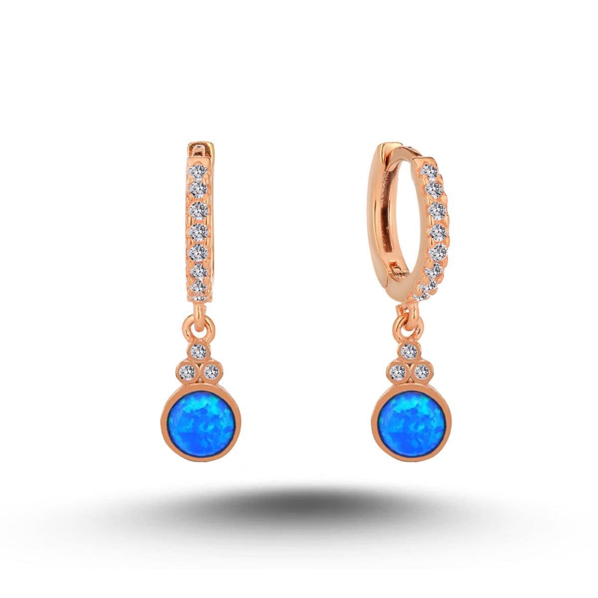 OPAL TAŞLI YUVARLAK  KÜPE