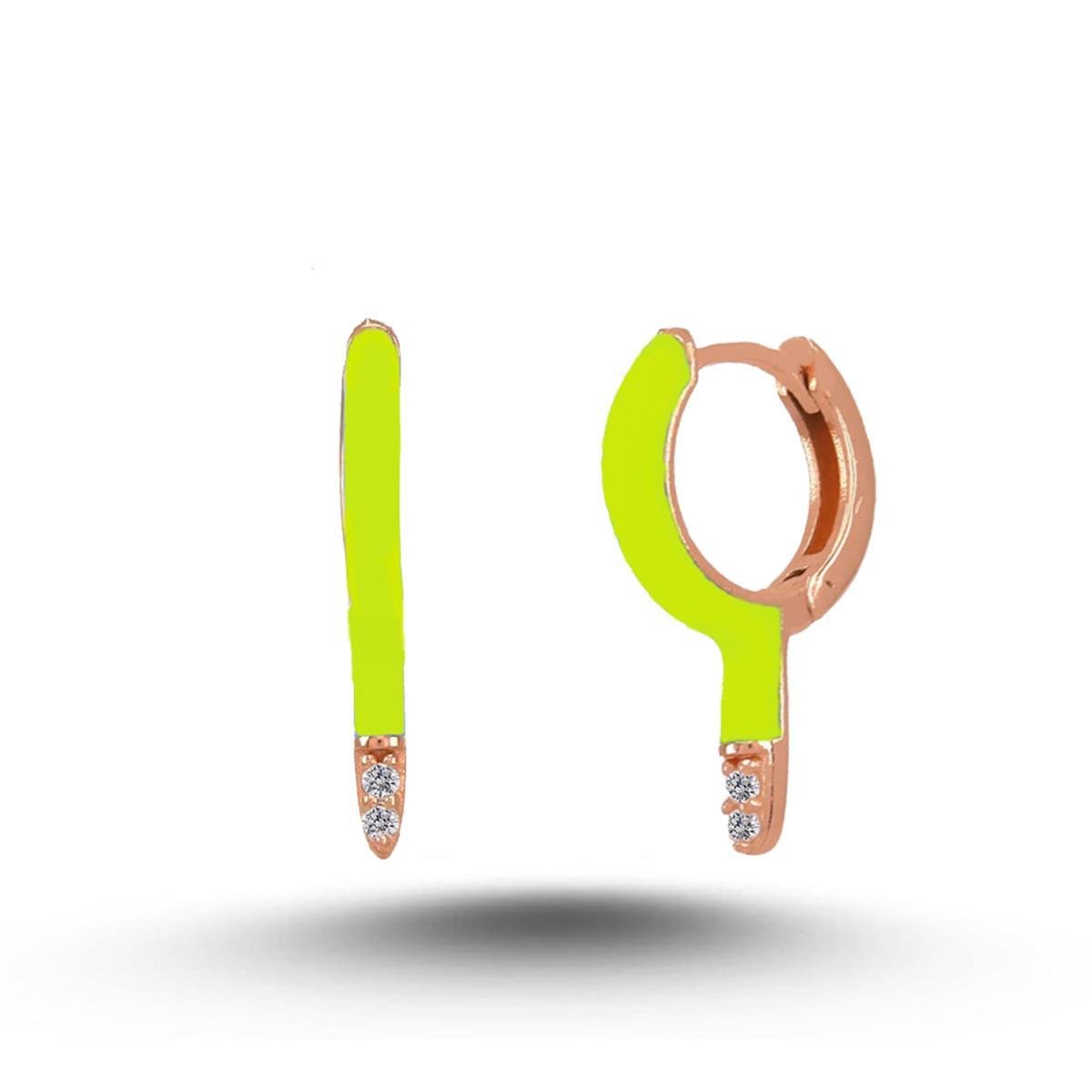 UCU TAŞLI HALKA NEON KÜPE