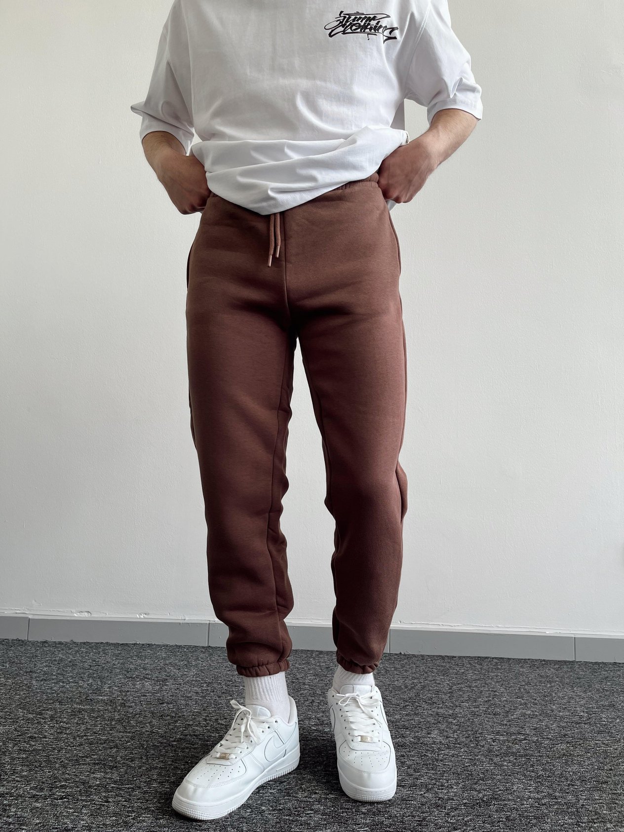 Erkek 3 İplik Şardonlu Jogger Eşofman-Kahverengi(E1030)Ketench