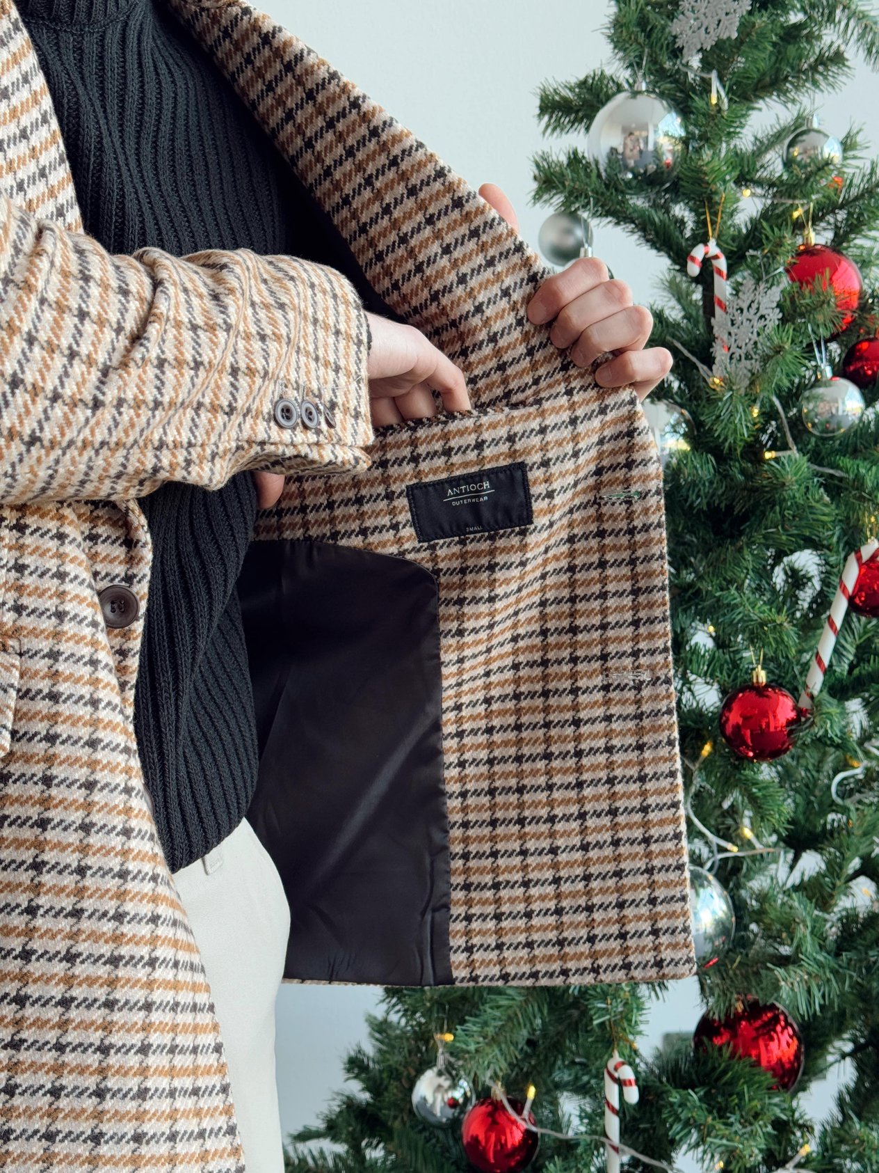 Erkek Özel Premium Seri Vintage Model Kazayağı Desen Blazer Ceket-Taba(E1254)Ketench