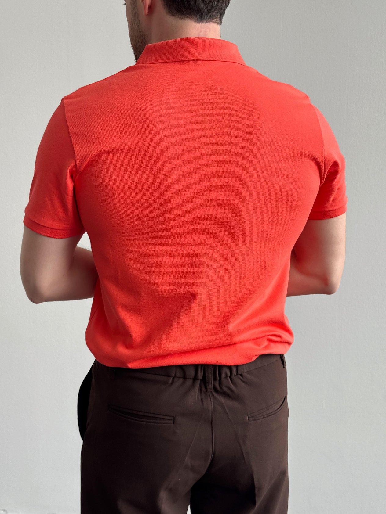 Erkek Yüksek Kalite Regular Kalıp Polo Yaka T-Shirt-Nar(E1282)Ketench