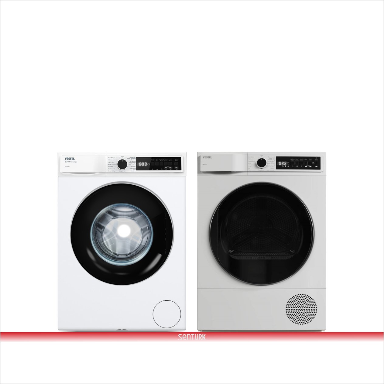 Vestel 2'li Beyaz Eşya Seti (CMI 96301 Çamaşır + KM 96301 Kurutma)