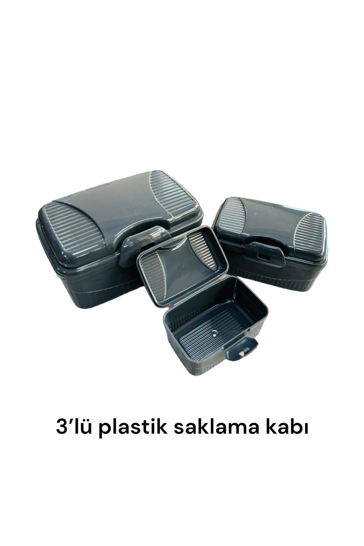 3 Lü Pembe Kabaklı İç İçe Geçmeli Saklama Kabı