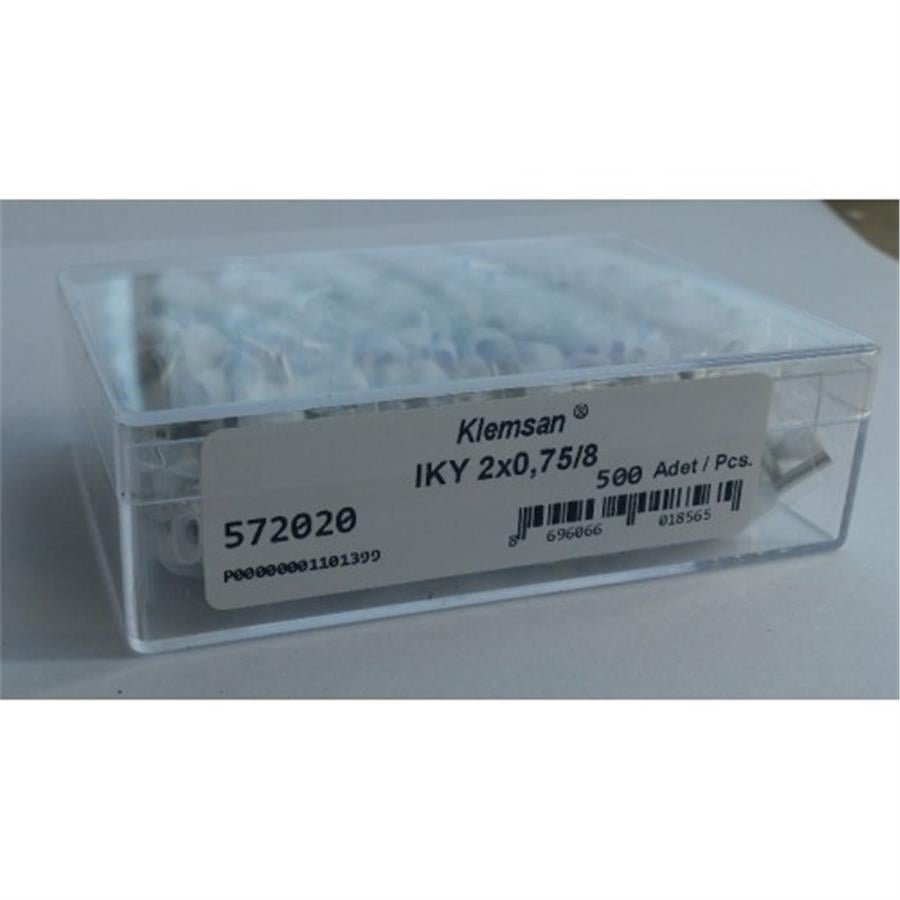 KLEMSAN KLM572020 IKY 2X0,75/8 BEYAZ ÇİFT GİRİŞLİ YÜKSÜK