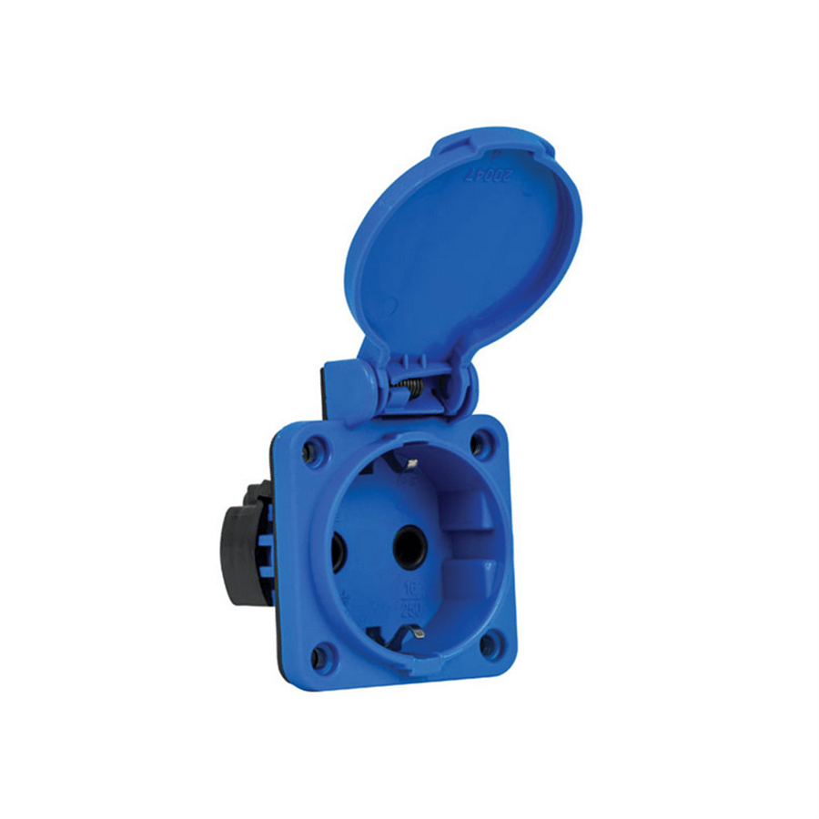 METE ENERJİ MT40402506 1x16A. PANO PRİZİ (YAYLI  SİSTEM) MAVİ