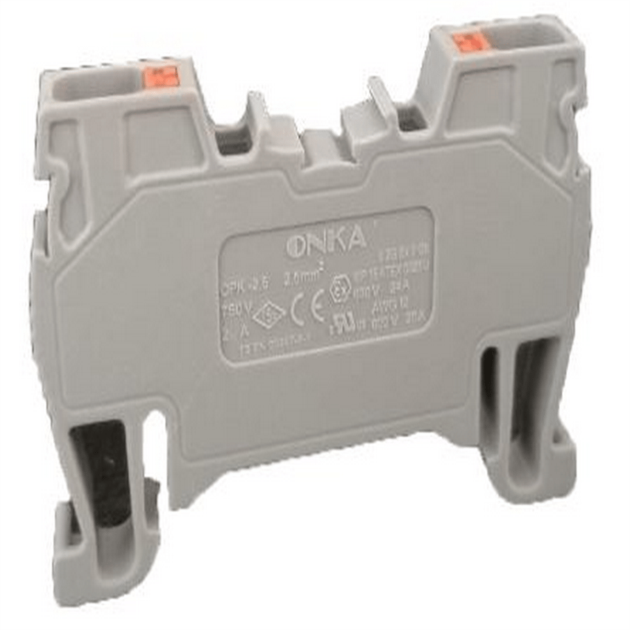 ONKA ONKA-1020013 OPK 2,5mm² YAY BAĞLANTILI RAY KLEMENS GRİ