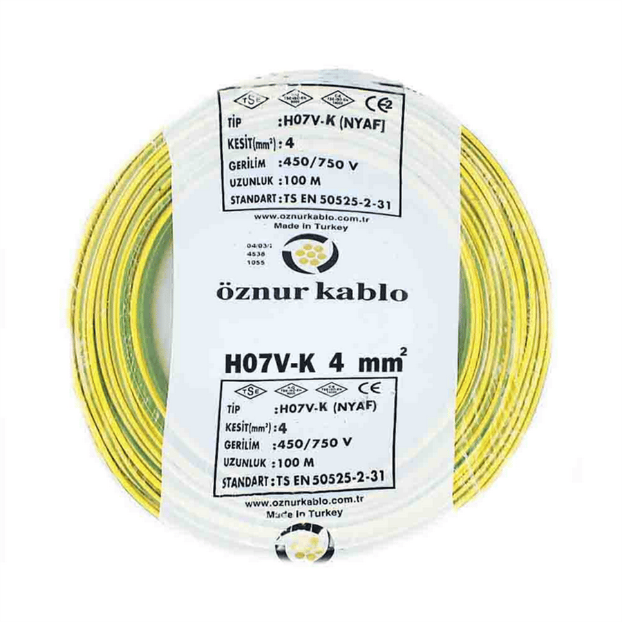 ÖZNUR KABLO ÖZNUR-NYA023 1X4 NY-A KABLO SARI-YEŞİL