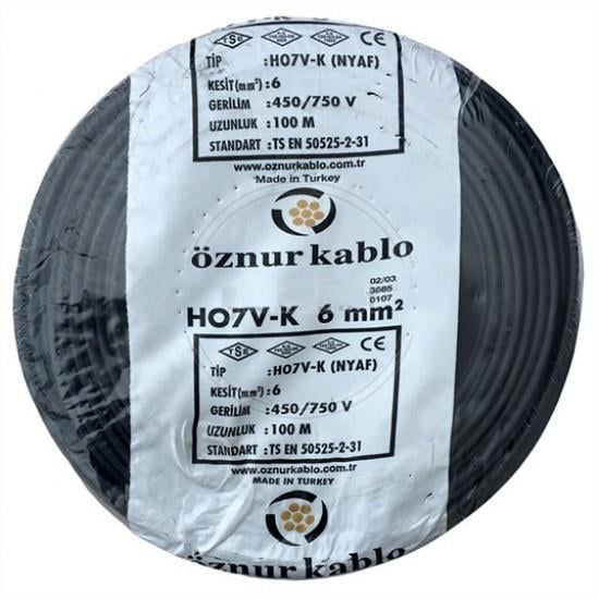 ÖZNUR KABLO ÖZNUR-NYAFHF150 1X6 NYAF HF KABLO SİYAH