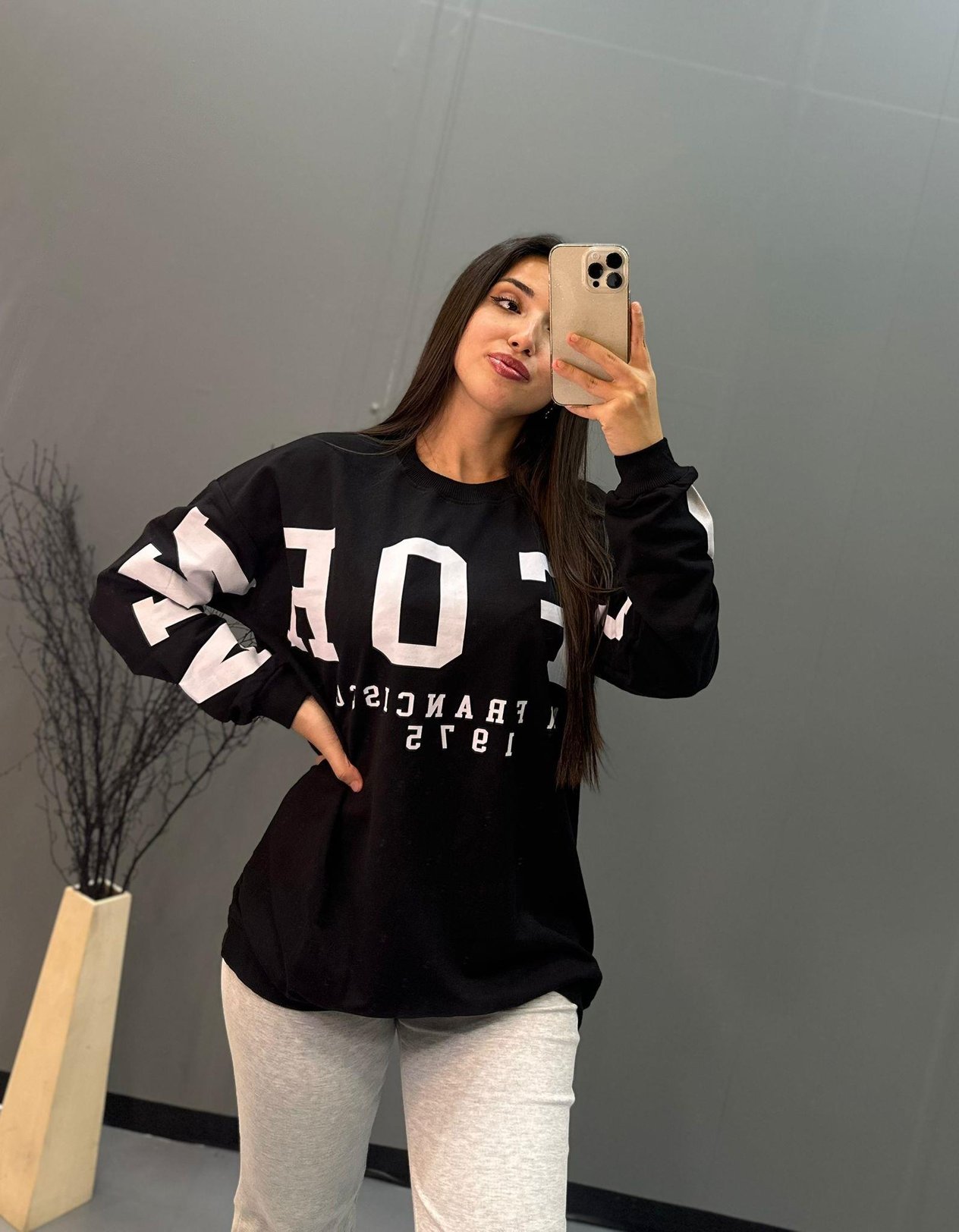 Siyah İnce Sweatshirt