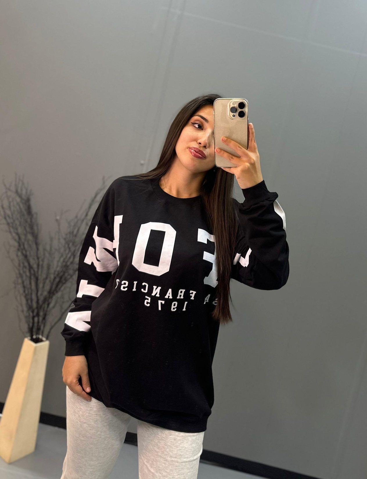 Siyah İnce Sweatshirt