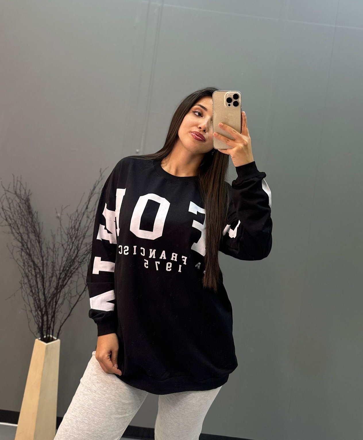 Siyah İnce Sweatshirt