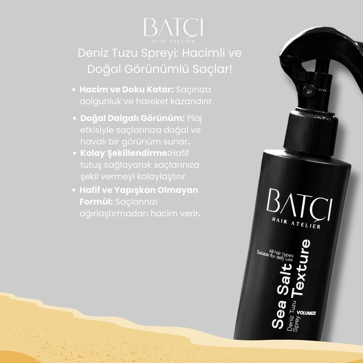 Hacim Ve Dolgunluk Veren Deniz Tuzu Saç Spreyi 200 ml
