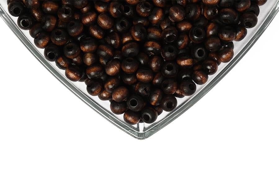 Ahşap Boncuk 8 mm 1 Kg Koyu Kahve