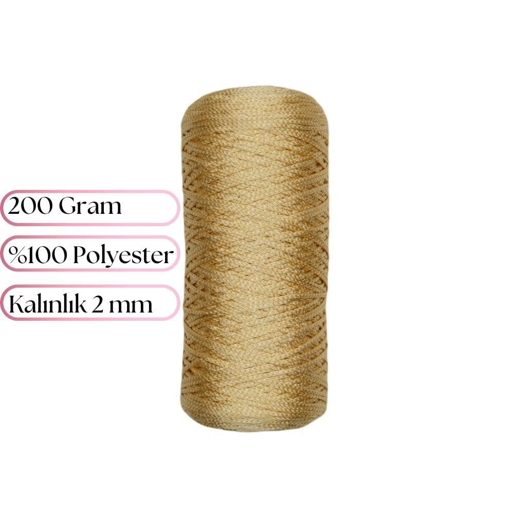 Premium Parlak Polyester Makrome ve Örgü İpi Sarı