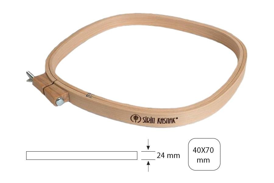 Şirin Kasnak Ağaç Bağlantılı Oval Nakış Kasnağı 210-40x70 cm
