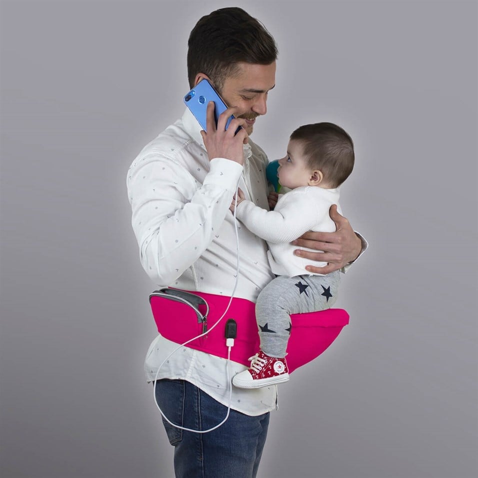 My Valice Carry Bel Destekli Ana Kucağı Bebek Taşıyıcı Kanguru Pembe