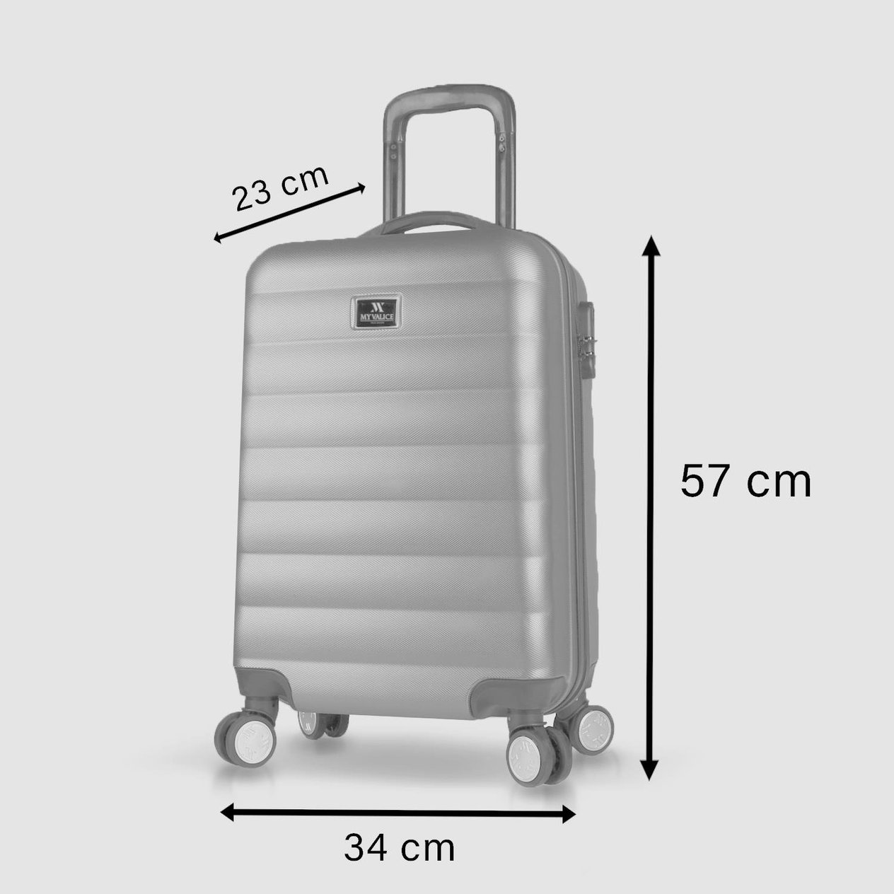 My Valice Colors Abs Cabin Size Luggage Mint Green