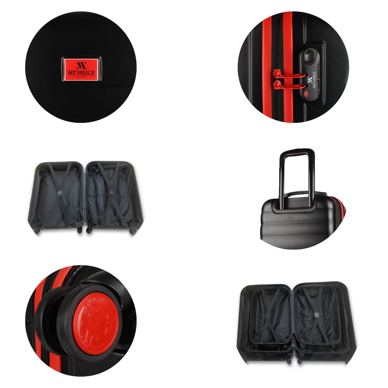 My Valice Colors Abs Medium and Large Size Set of 2 Luggage Set Black