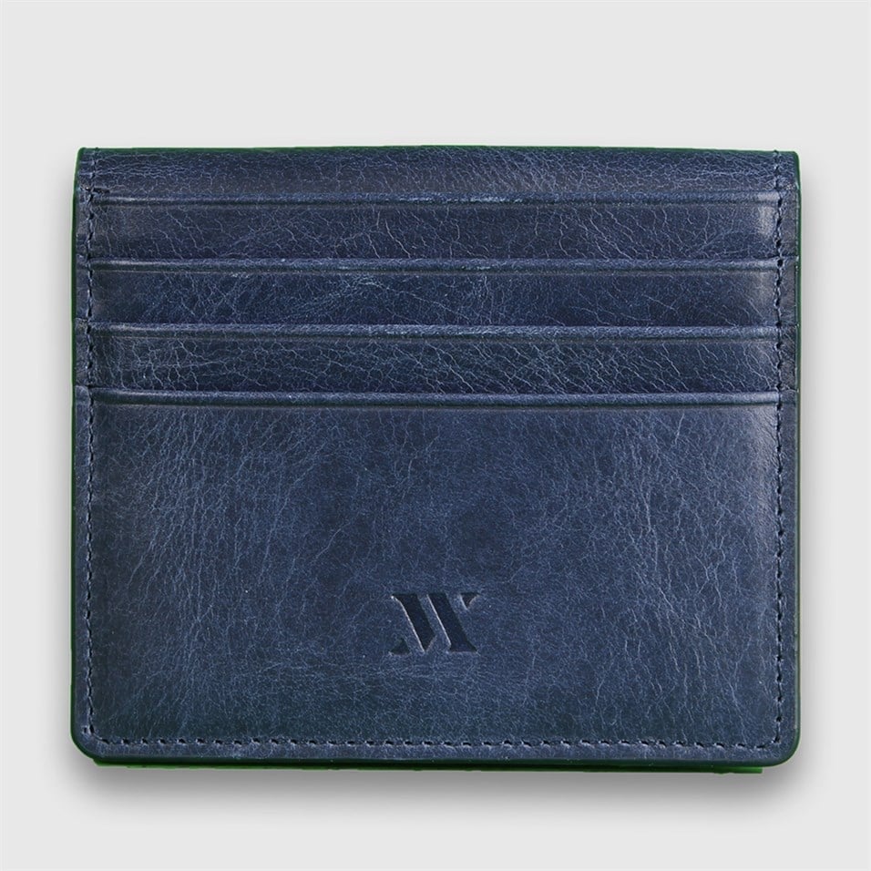 My Valice Men Magnetic Genuine Leather Wallet and Card Holder 1805 Blue