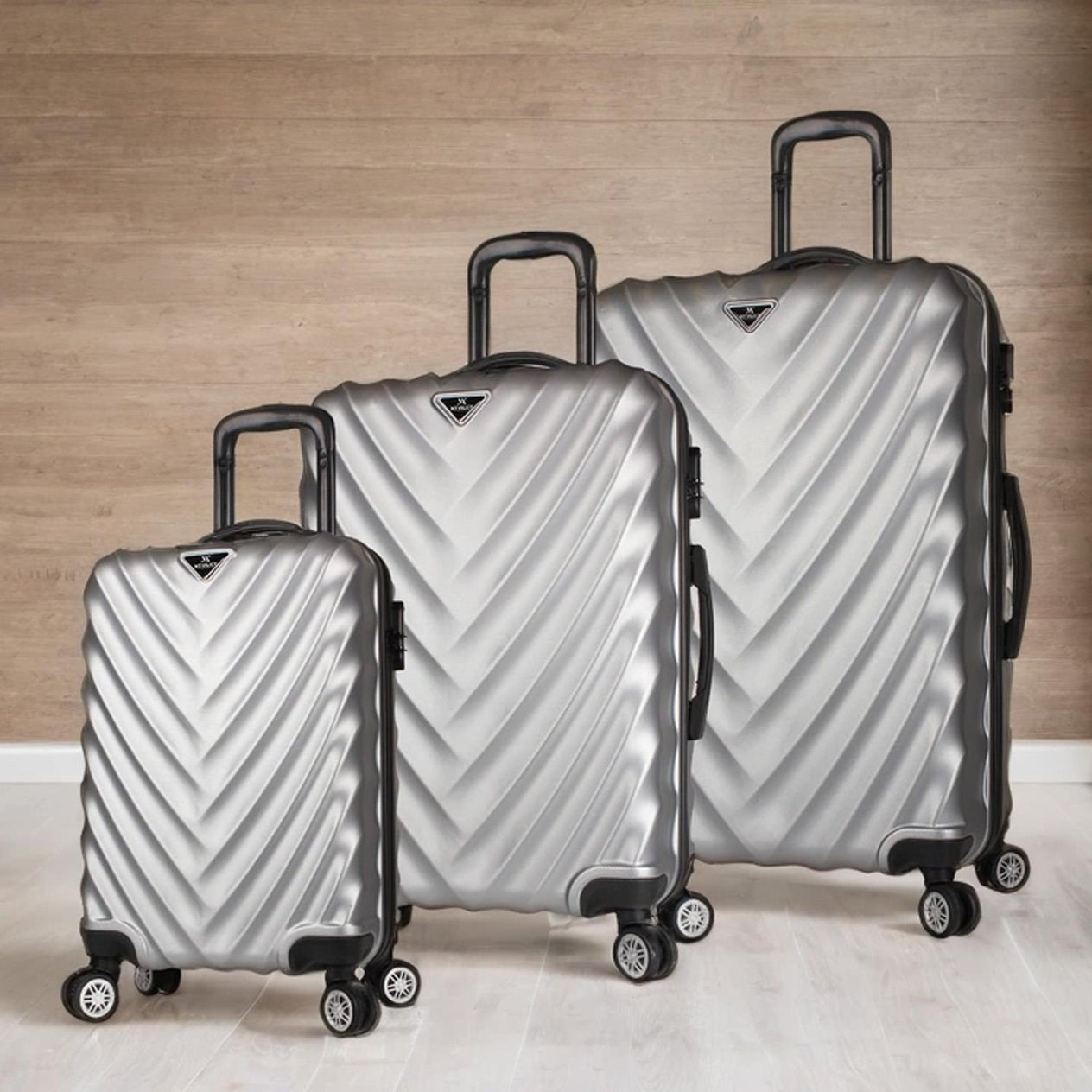 My Valice Lotus Abs Suitcase Set of 3 Grey
