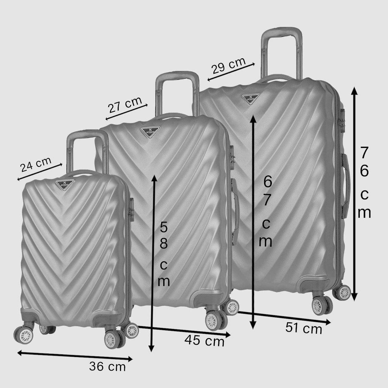 My Valice Lotus Abs Suitcase Set of 3 Rose Gold
