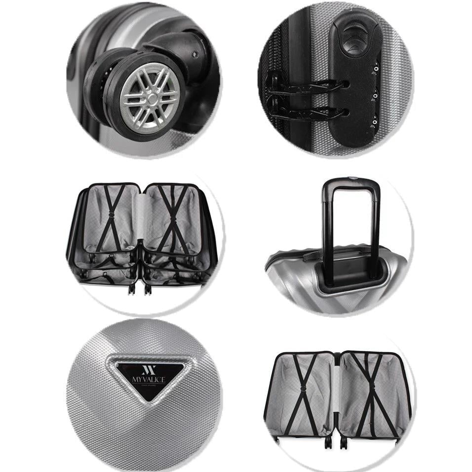 My Valice Lotus Abs Suitcase Set of 3 Grey