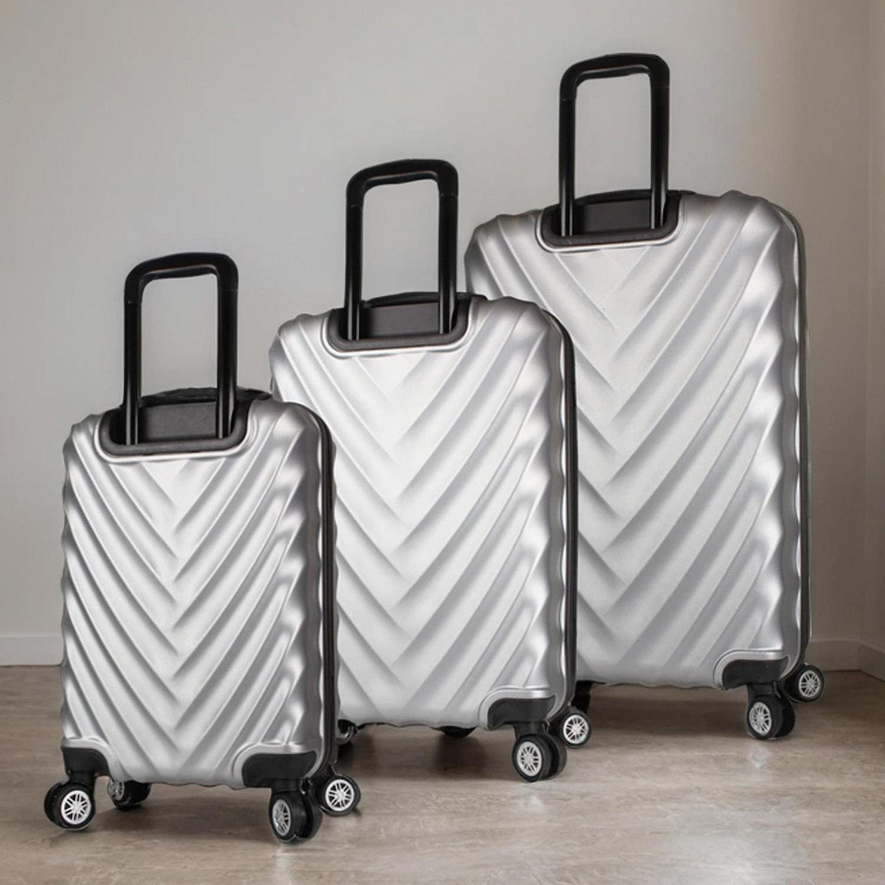 My Valice Lotus Abs Suitcase Set of 3 Grey