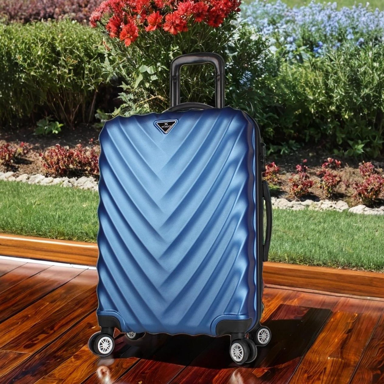 My Valice Lotus Abs Suitcase Medium Size Navy Blue