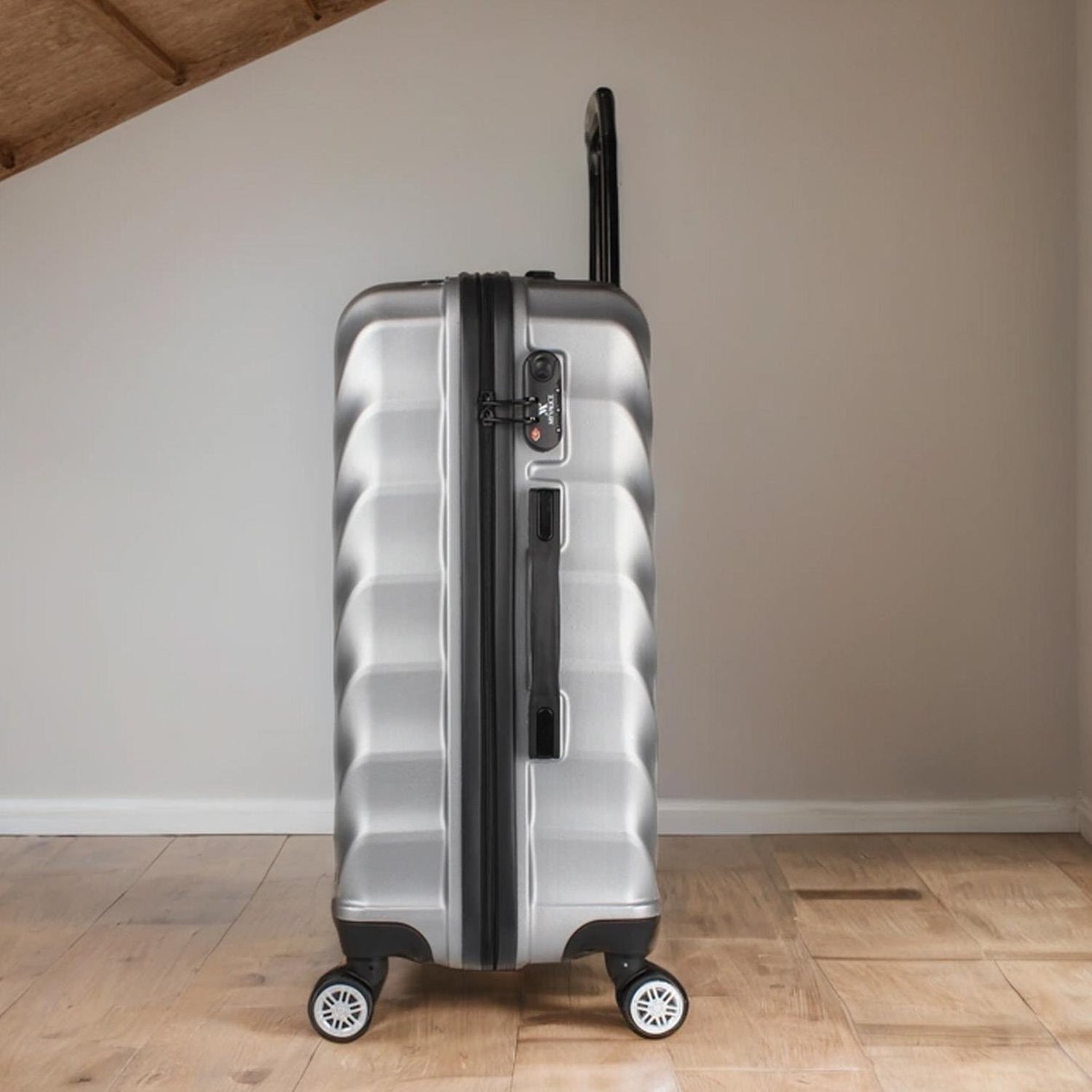 My Valice Lotus Abs Suitcase Set of 2 (Large & Medium) Grey