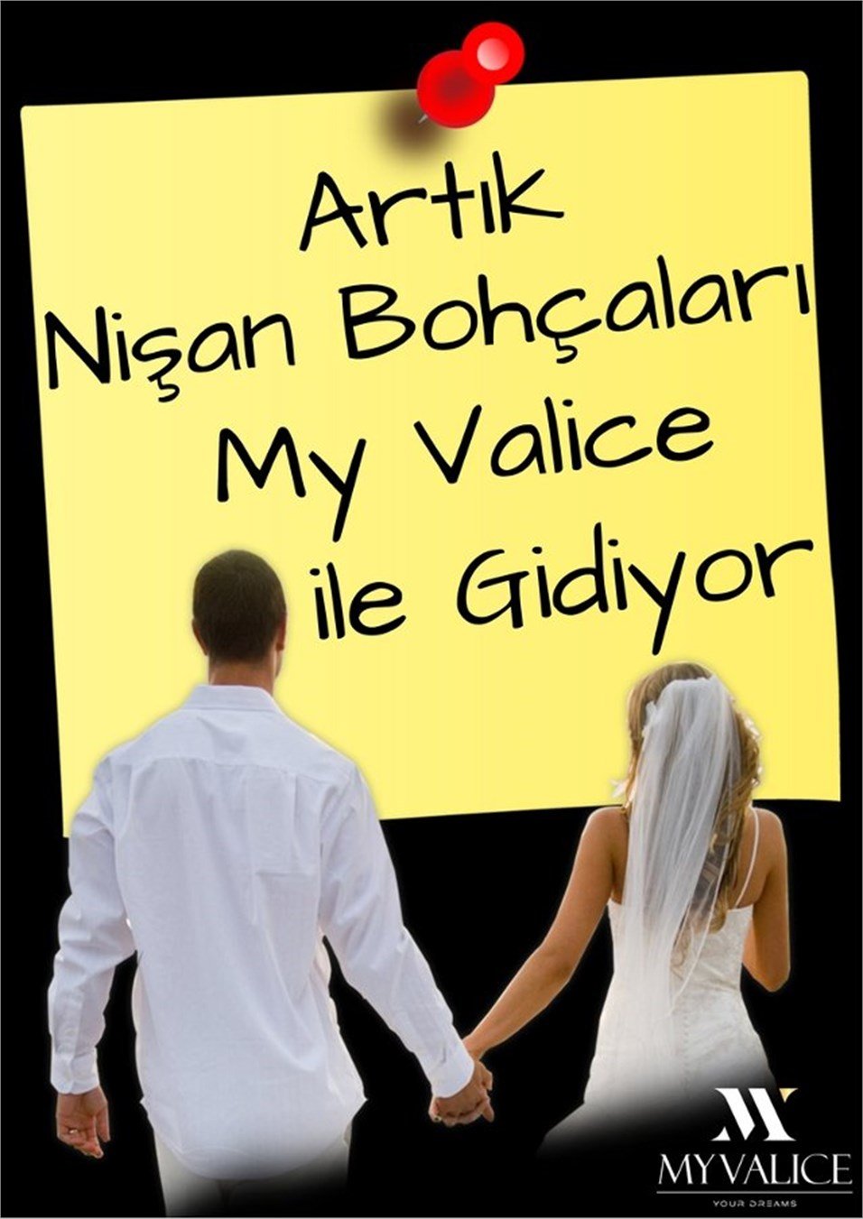 My Valice Nişan Valizi Papyon Siyah