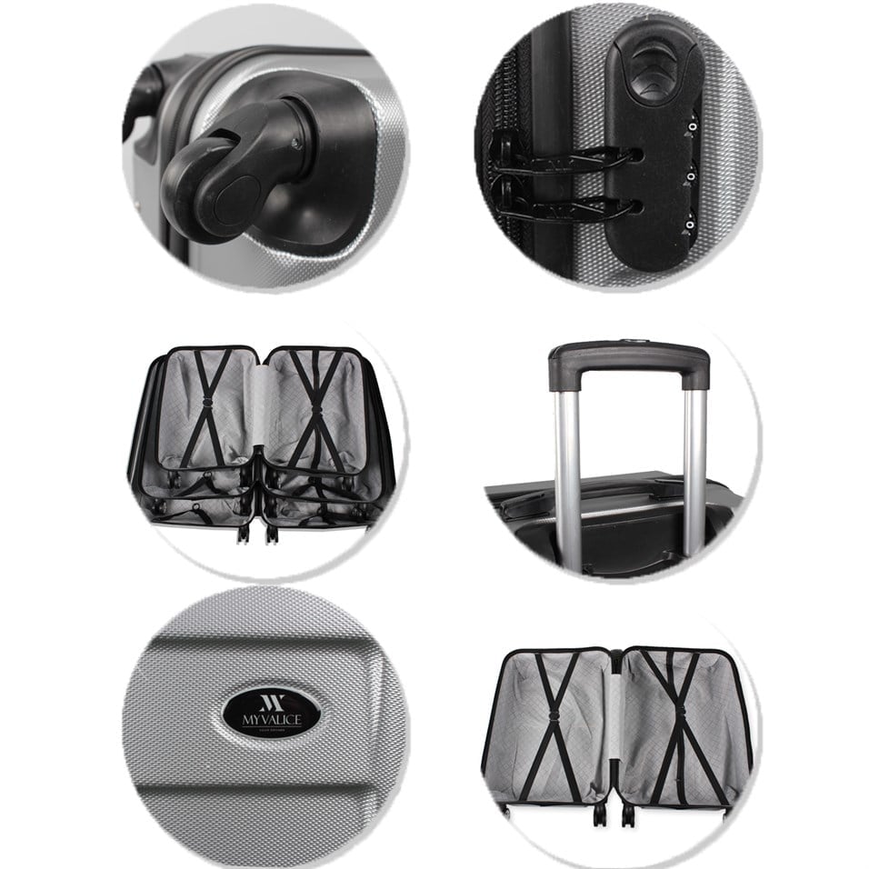 My Valice Ruby Abs Suitcase Set of 4 Travel Set Grey