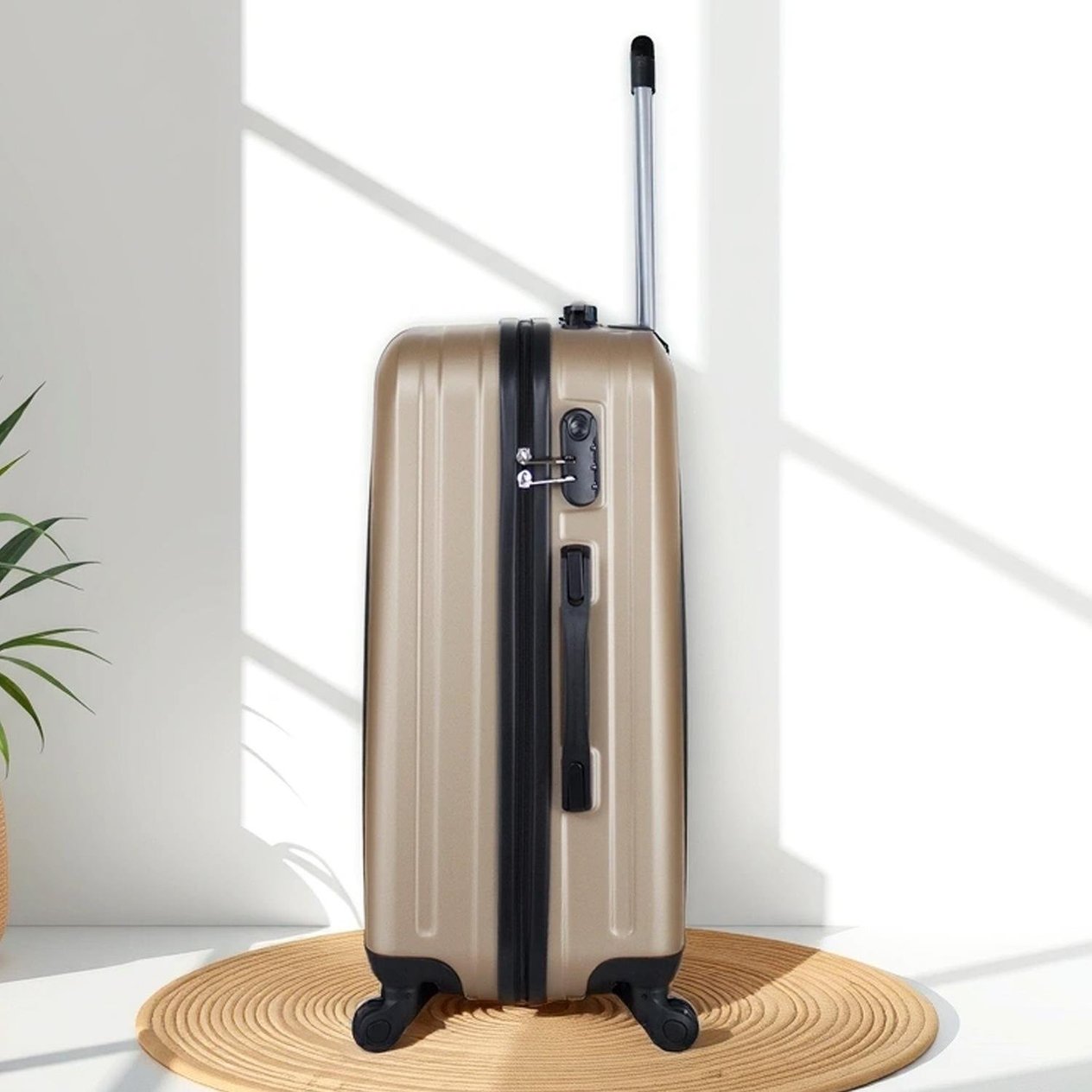 My Valice Ruby Abs Kabin Orta Büyük ve Makyaj Boy Gold 4'lü Travel Valiz Seti