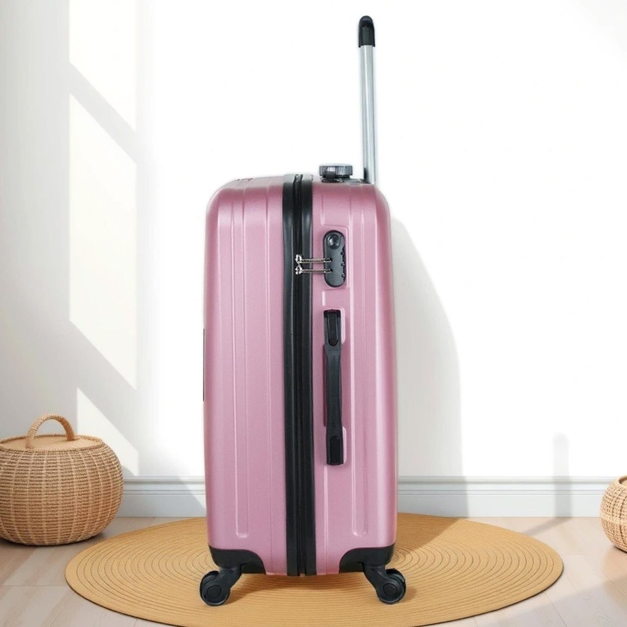 My Valice Ruby Abs Kabin Orta Büyük ve Makyaj Boy Rose Gold 4'lü Travel Valiz Seti