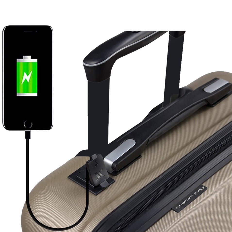My Valice Smart Bag Exclusive With USB Charging Port Pilot Hostess Size Gold