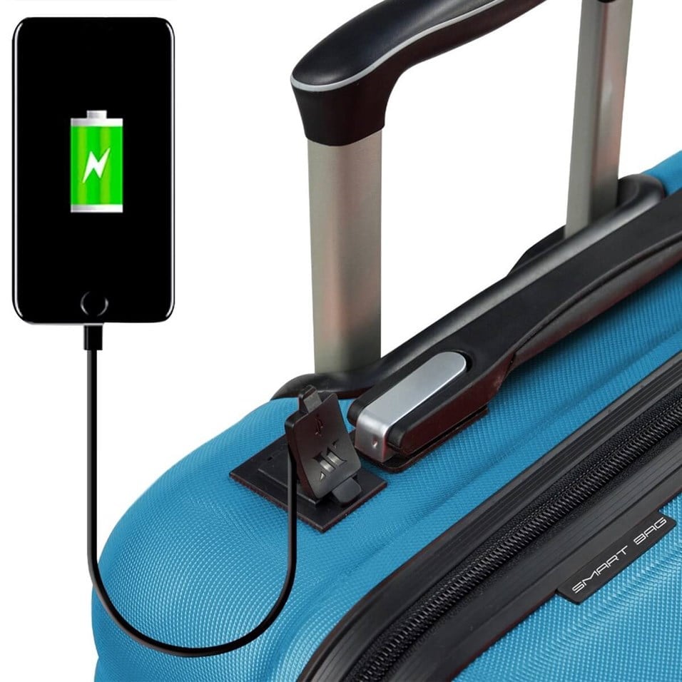 My Valice Smart Bag Exclusive Usb Şarj Girişli Hostes Pilot Boy Valiz Petrol Mavi