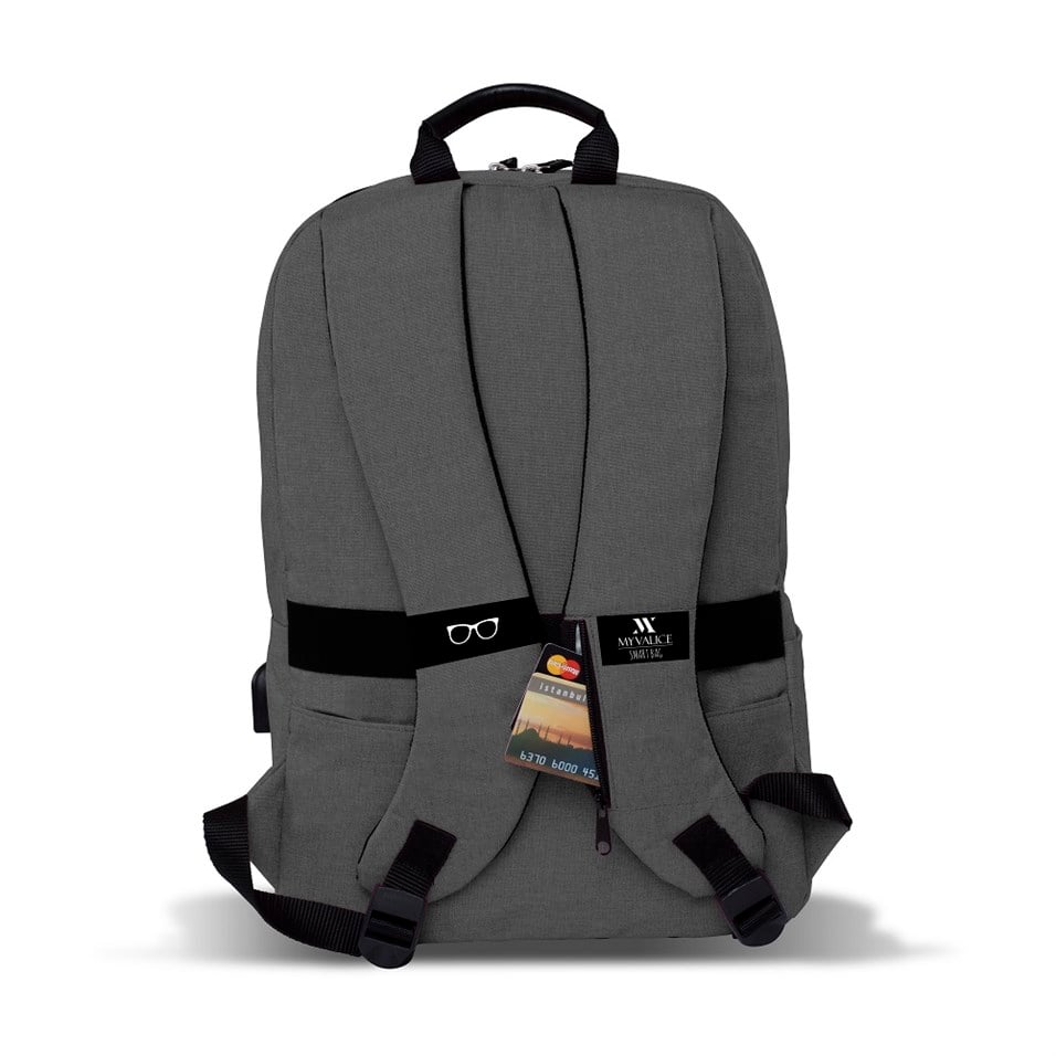 My Valice Smart Bag GALAXY Usb Şarj Girişli Notebook Sırt Çantası Gri