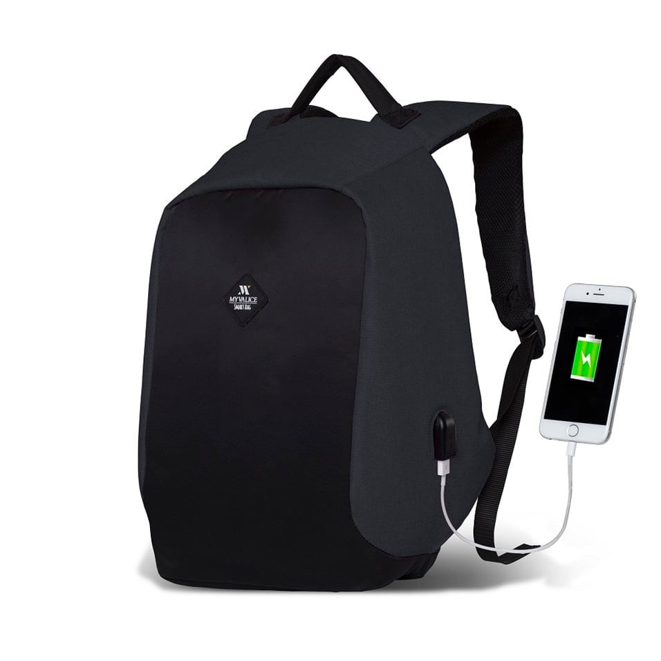 My Valice Smart Bag SECRET Usb Şarj Girişli Akıllı Sırt Çantası Füme