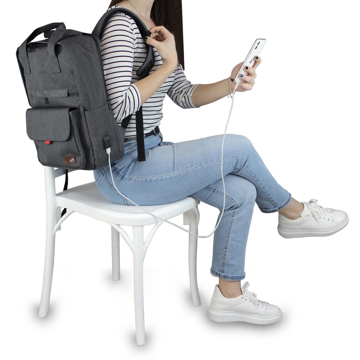 My Valice Smart Bag Usb Şarj Girişli Akıllı Sırt Çantası 1205 Füme