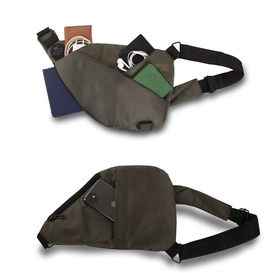 My Valice Smart Bag 1507 Cross Chest Bag Slim With USB Charging Port Khaki