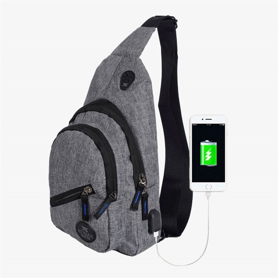 My Valice Smart Bag Usb'li Çapraz Göğüs Çantası 1502 Gri