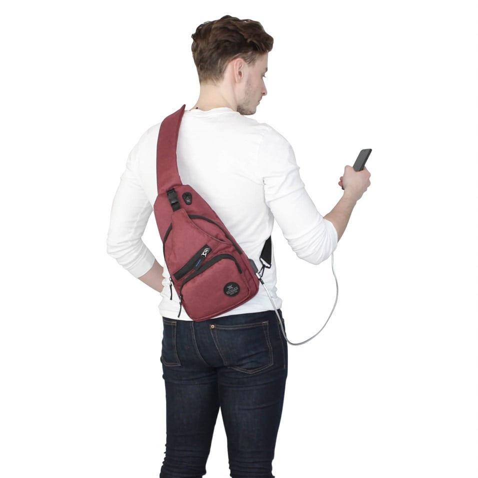 My Valice Smart Bag Usb'li Çapraz Göğüs Çantası 1503 Bordo