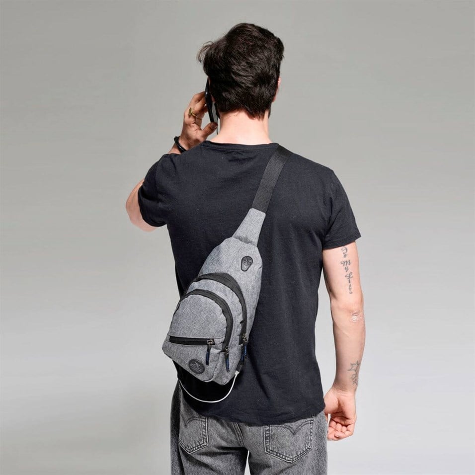 My Valice Smart Bag Usb'li Çapraz Göğüs Çantası 1502 Gri