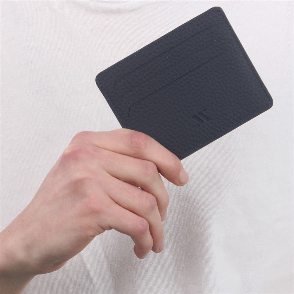 My Valice Unisex Genuine Leather Zippered Wallet and Card Holder 1817 Navy Blue