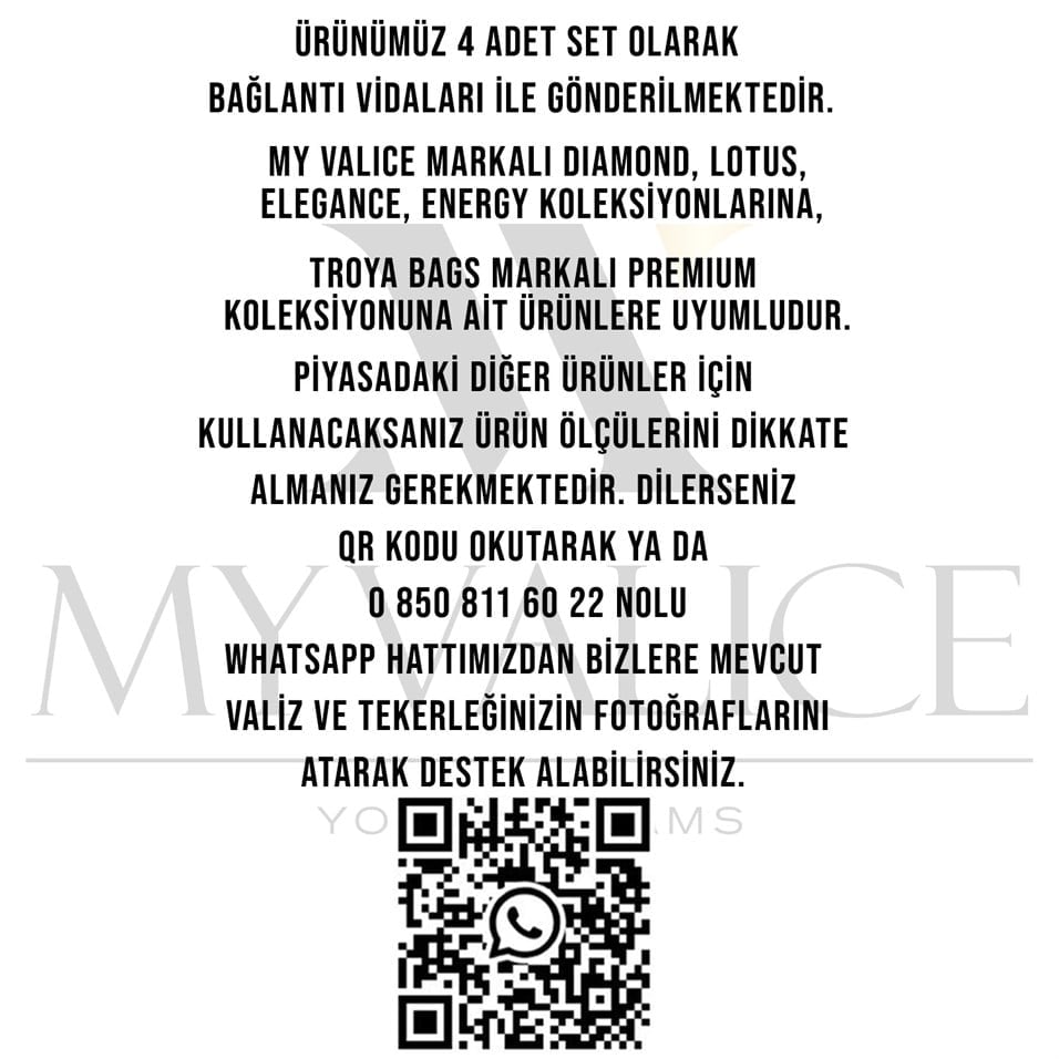 My Valice Valiz Tekerleği Çift Teker 01 4 Adet