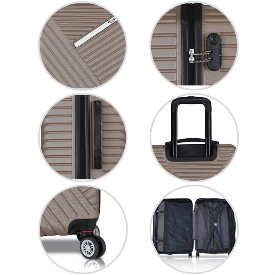 Troya Premium Abs Makyaj Çantası & El Valizi Rose Gold