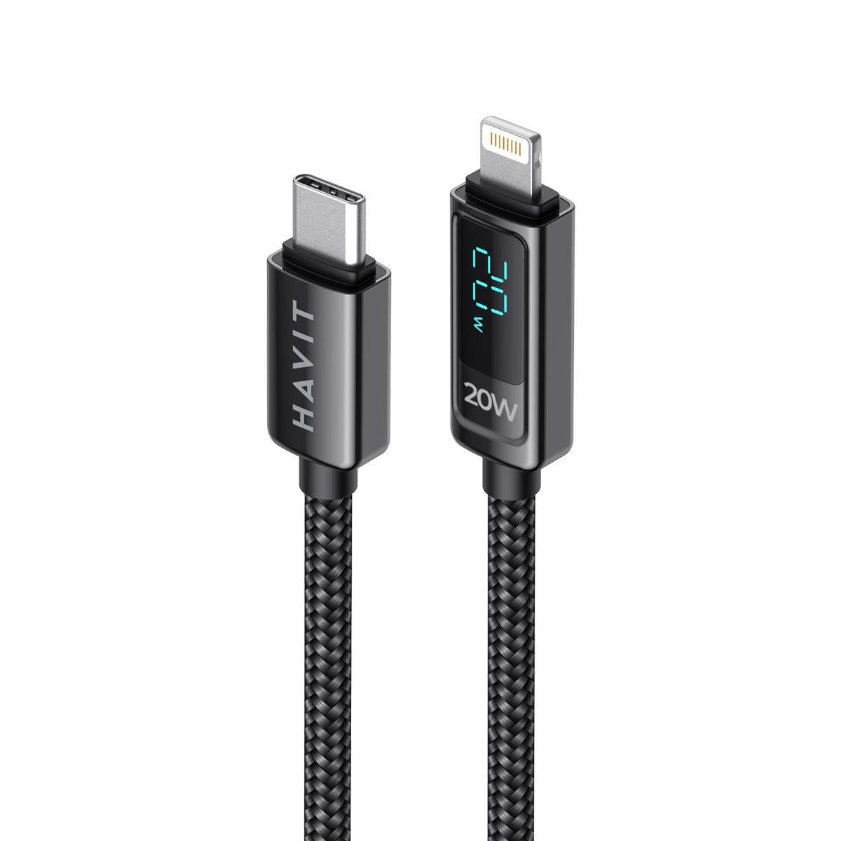 Havit CB6246 PD30W Type-C to Lightning (Iphone) Göstergeli Şarj Kablosu